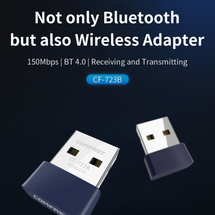 COMFAST CF-723B Mini 2 in 1 USB Bluetooth WiFi Adapter 150Mbps Wireless Network Card Receiver, CF-723B COMFAST CF-723B Mini 2 in 1 USB Bluetooth WiFi Adapter 150Mbps Wireless Network Card Receiver, CF-723B